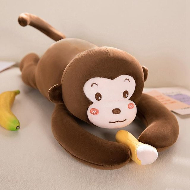 Yiran toy Brauner Bananenaffe, Plüschtier Puppe, Kissen, 80cm - Bild 1