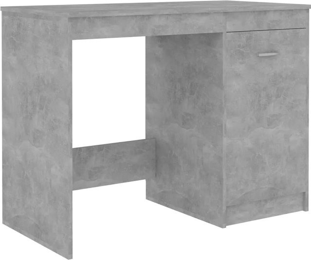 vidaXL Schreibtisch in Betongrau aus Holzwerkstoff mit integriertem Schrank, B/T/H: 100 x 50 x 76 cm - Bild 1