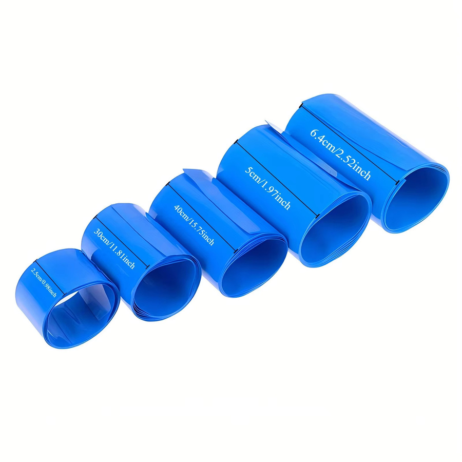 Blauer PVC-Schrumpfschlauch zur Isolierung von 18650 21700 26650 Lipo-Batterien mit einer Breite von 25 mm - Bild 1