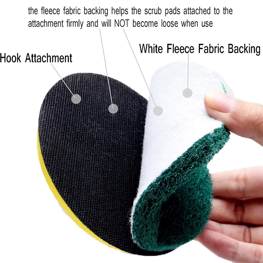 SI FANG Reinigungsset mit Schleifpads und M10/M14 Bohreradapter für 4/5 Zoll Bohrer zur Fliesenreinigung - Bild 6
