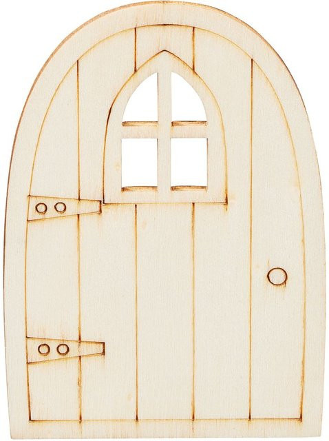 HobbyFun Miniatur Tür Holte aus Holz in Beige - Bild 1