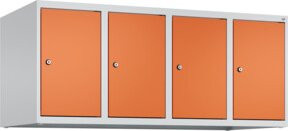 C+P Aufsatzschrank 7035/2004 mit Zylinderschloss und 4 Abteilen, B/T/H: 120 x 50 x 50 cm, Lichtgrau/Reinorange/Orange - Bild 1