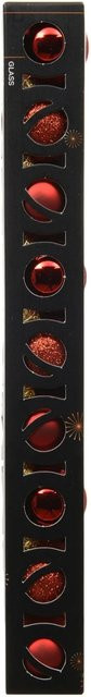 Decoris Weihnachtskugeln aus Glas in Hellrot, 9-teiliges Set, Durchmesser: 3 cm - Bild 1