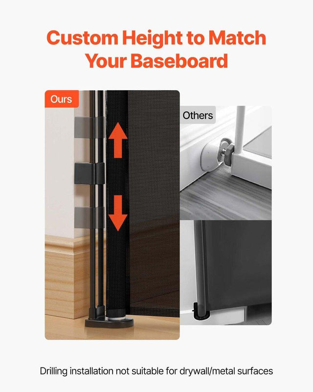 Einziehbares Babygitter von Buying Solutions, MB, Schwarz, Roll-up Netz-Hundegitter, erweiterbar auf Breite: 320 cm, Höhe: 98 cm - Bild 10