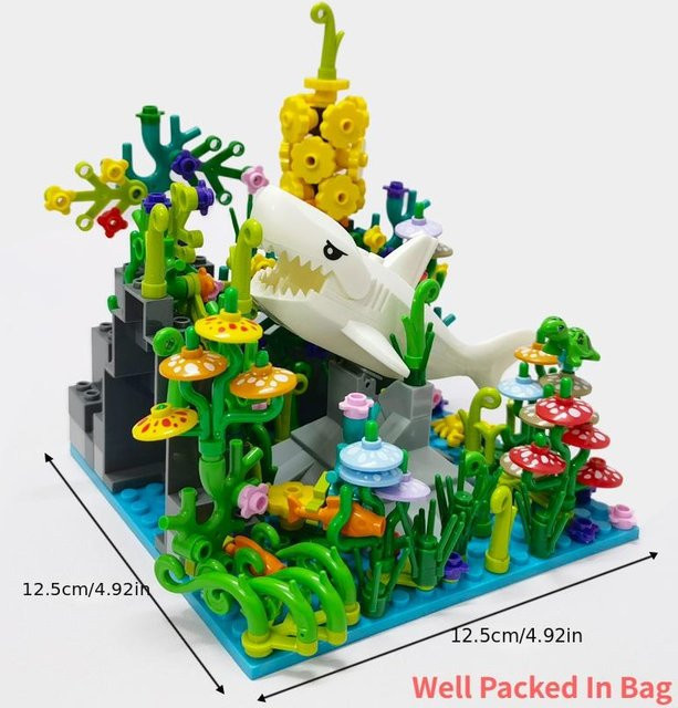 Linyi toy Unterwasser Meereshaiflanzenblöcke Fisch Set - Bild 1