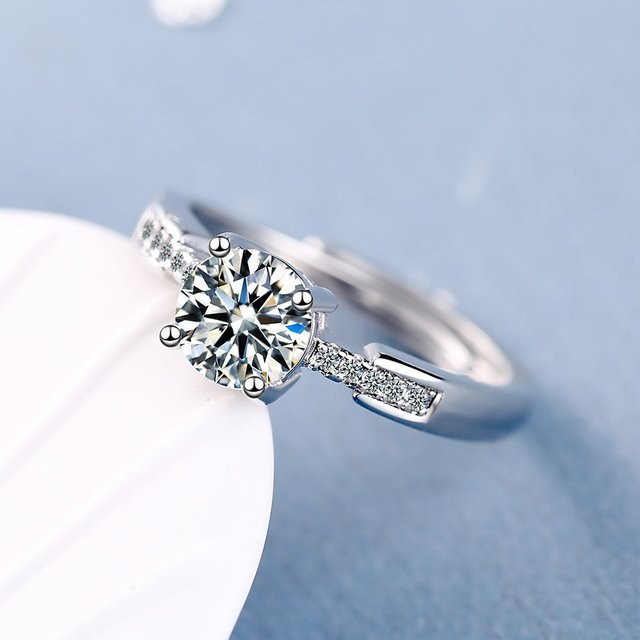 SAY Moissanit-Ring, 925 Silber, Damen, Verlobungsring - Bild 1