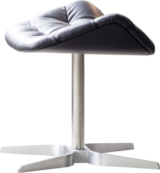 Thonet 808 H Hocker in Schwarz mit Metallgestell - Bild 1