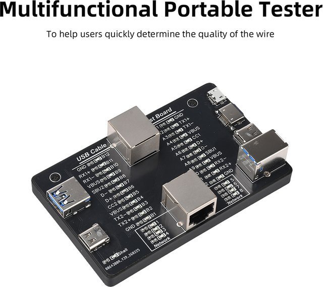Gaqqee Multifunktionaler USB 3.0 Kabeltester mit USB-A Anschluss in Schwarz - Bild 1
