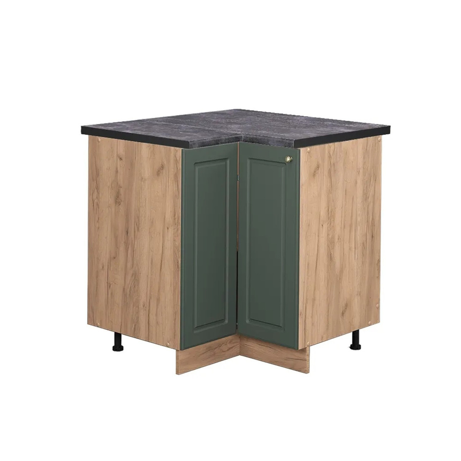 Vicco Eckunterschrank Fame-Line Landhausstil in Grün-Gold und Anthrazit mit Soft-Close-Türen, B/T/H: 80,5 x 60,0 x 82,0 cm - Bild 2