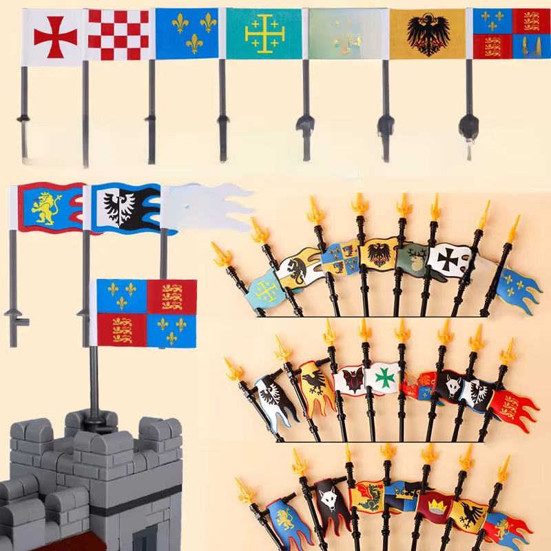 BRICKPANDA Ritter Mittelalterliche Militärflagge, Zubehör, Kunststoff, Bunt / Mehrfarbig - Bild 3