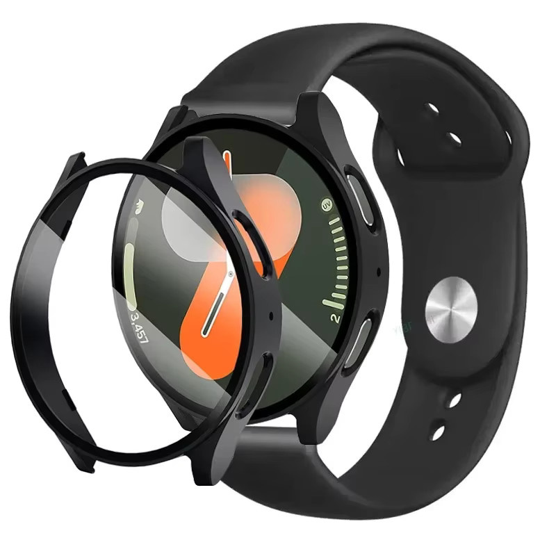 Samsung Galaxy Watch Zubehör-Set, Silikonband, Displayschutzhülle, Schwarz, Unisex - Bild 2