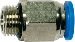 Riegler Gerade Steckverschraubung Blaue Serie aus Kunststoff, G 1/4 a., für Schlauch-Ø 12 mm, Blau - Bild 1