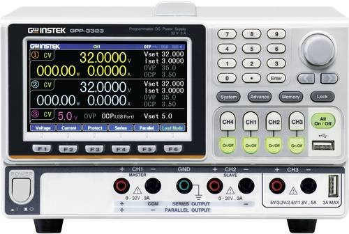 GW Instek Labornetzgerät GPP-3323 in Grau, 3 Ausgänge, einstellbar 0-32V und 0-3A, RS-232 und USB programmierbar - Bild 1