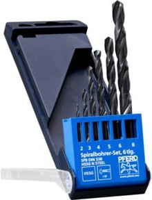 PFERD Spiralbohrer-Set STEEL HSSG 6-teilig in Schwarz - Bild 1