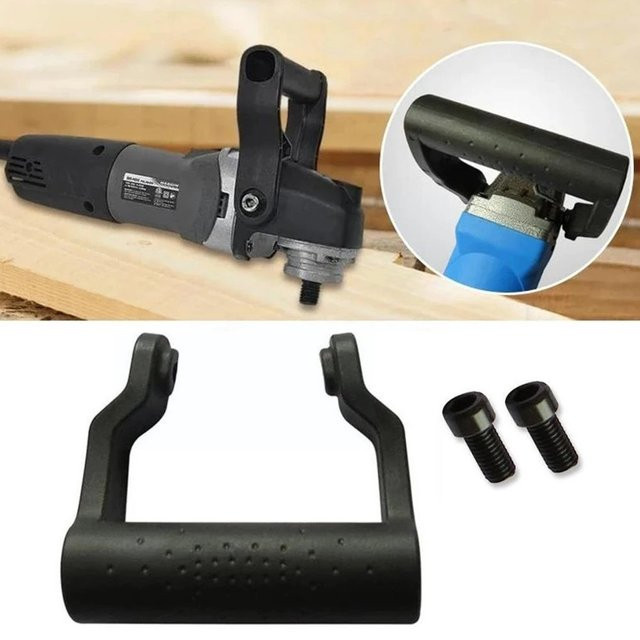 DAZZLEEX Winkelschleifer-Hilfsgriff in Schwarz, rutschfest und stoßdämpfend mit 8 mm Durchmesser inklusive Schrauben für Winkelschleifer vom Typ 100 - Bild 1