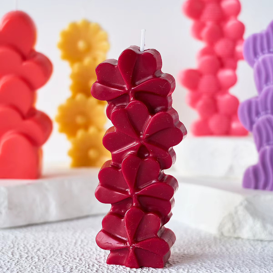 UDOCOOL Silikonform für DIY Duftkerzen und Seifen mit Blumen- und Herzdesign - Bild 3