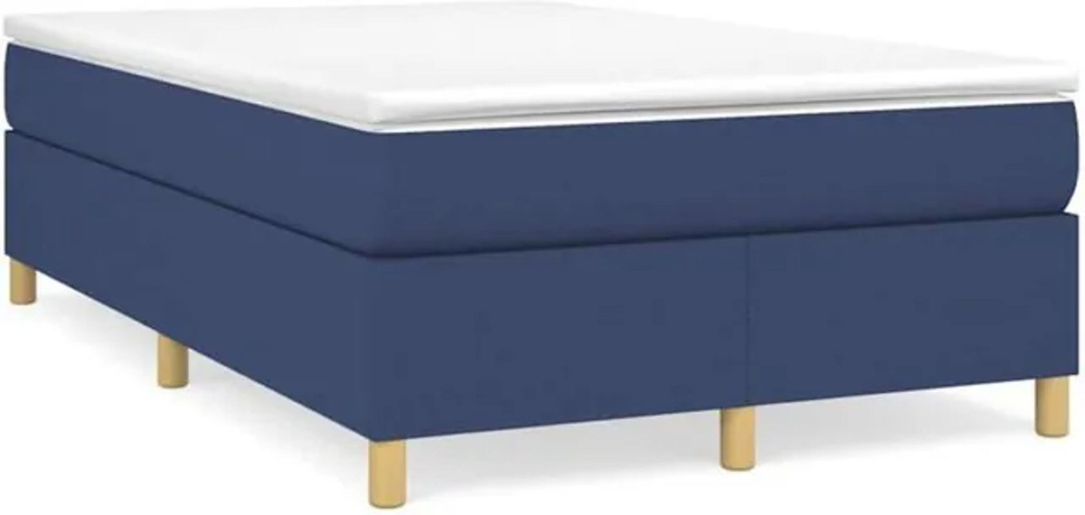Vidaxl Boxspringbett mit Matratze in Blau aus Stoff und Holzwerkstoff, B/T/H: 120 x 190 cm - Bild 1