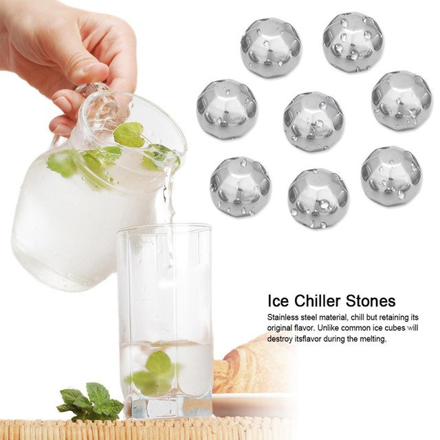 KaiSai Edelstahl Eiswürfel Chiller Steine in Silber für Wein und Whiskey - Bild 1