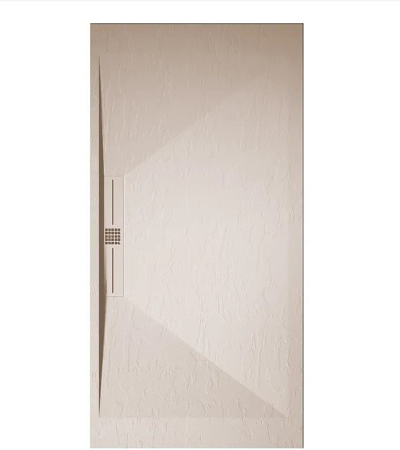 Mirlo Duschwanne Edis aus Mineralguss, rechteckig, Beige, B: 80 cm, L: 210 cm, extra flach, rutschhemmend - Bild 1
