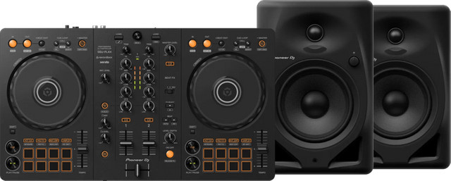 Pioneer DJ DDJ-FLX4 DJ-Controller und Pioneer DJ DM-50D Monitor-Lautsprecher Set in Schwarz - Bild 1