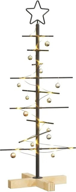 vidaXL Weihnachtsbaum aus Metall in Schwarz, moderner Weihnachtsbaum aus pulverbeschichtetem Stahl - Bild 1