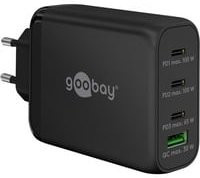 goobay USB-C PD Multiport-Schnellladegerät 100 Watt in Schwarz - Bild 1
