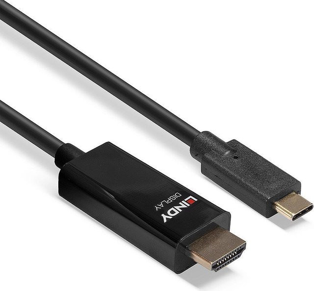 Lindy Videoschnittstellen-Converter USB-C auf HDMI in Schwarz, 5,0 m, unterstützt 4K 60 Hz mit aktivem Chip - Bild 1