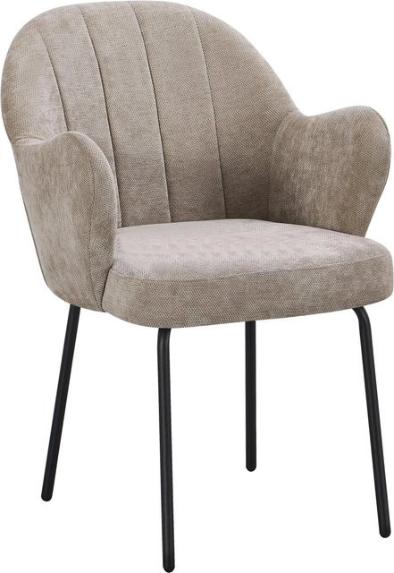 Mömax Armlehnstuhl Fiona in Beige/Schwarz mit Textilbezug und Metallgestell für dein Esszimmer - Bild 1