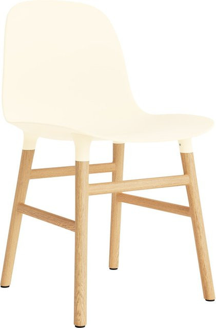 Normann Copenhagen Form Stuhl in Beige mit Kunststoffschale und Holzgestell im skandinavischen Design - Bild 1
