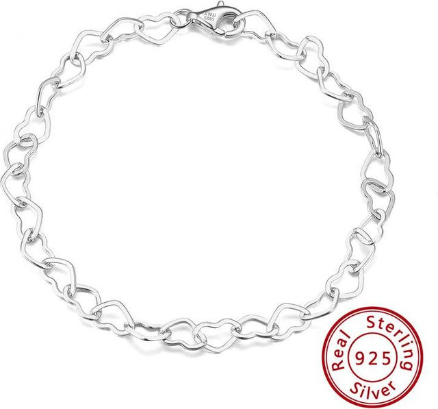 Armband 925 Silber, Zirkonia, Herz, Damen, 19 cm - Bild 1