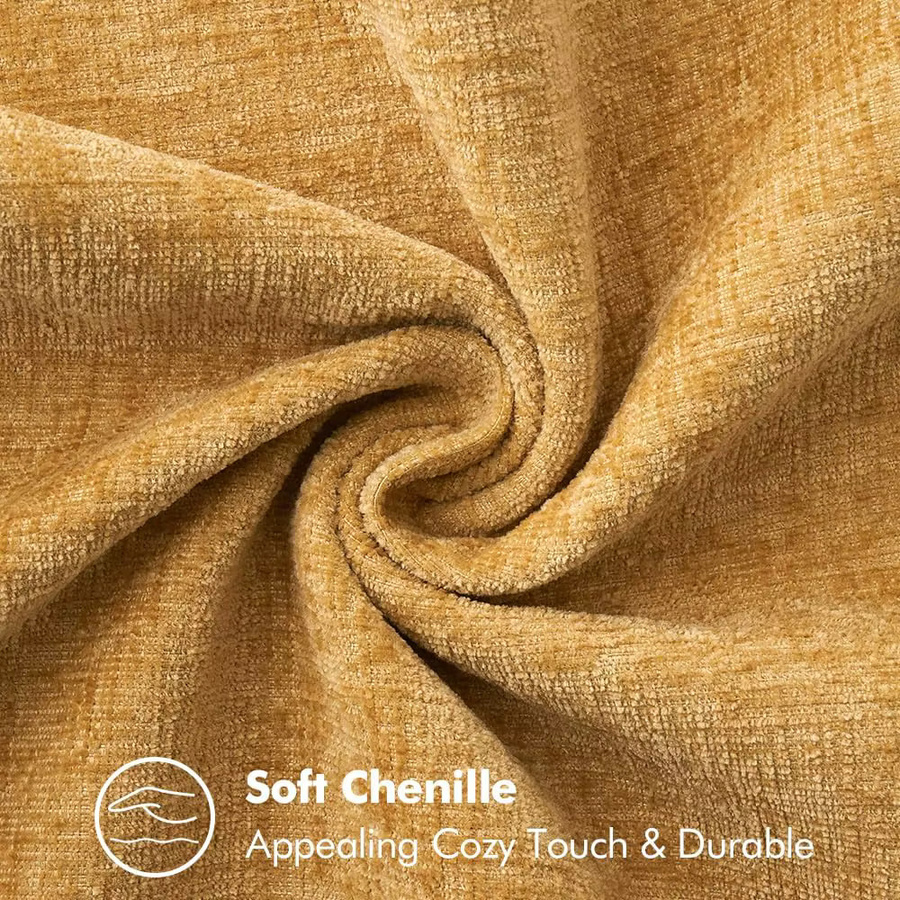 Couch-Kissenbezüge aus weichem Chenille in Blau und Gelb mit genähtem Rand, B/B: 45,7 x 45,7 cm - Bild 1