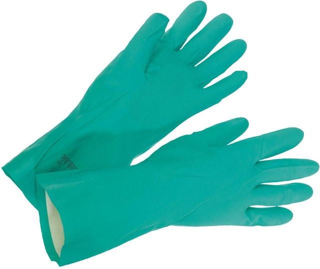 LUX-TOOLS Nitril-Schutzhandschuhe in Grün, Größe 8, nach EN 388 - Bild 1