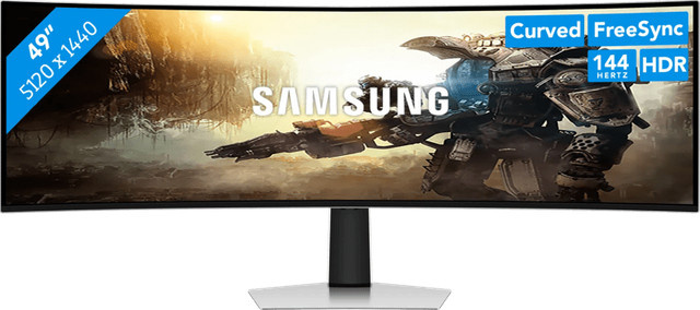 Samsung Odyssey G9 LS49DG912SUXEN Gaming Monitor mit 49 Zoll OLED Display, QHD 1440p Auflösung, 144 Hz, Farbe Schwarz/Silber - Bild 1