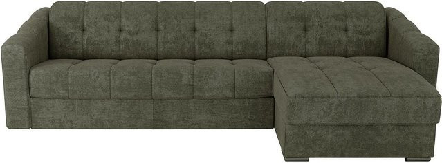 Vente-unique Schlafsofa Darielo in Khaki, L-Form, Polsterstoff, Breite: 275 cm, Tiefe: 90 cm, Liegefläche: 140 x 200 cm - Bild 1