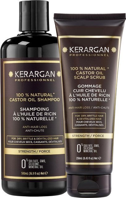 Kerargan Rizinusöl Anti-Haarausfall-Shampoo und Peeling-Duo, 750 ml - Bild 1