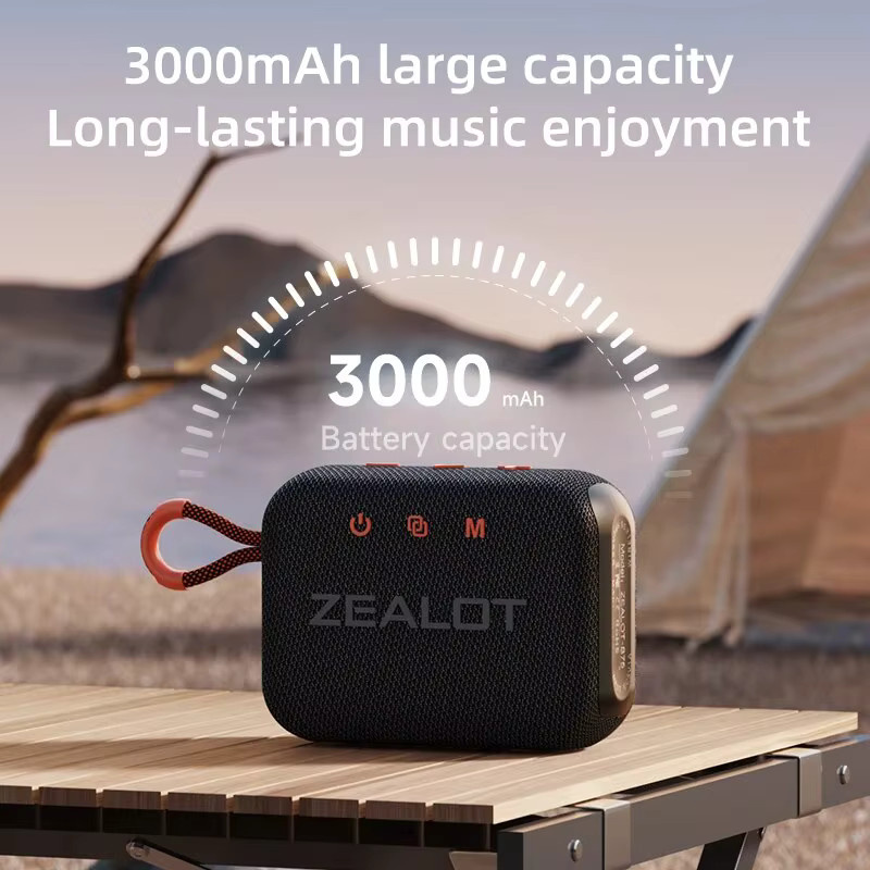 Zealot S75 Tragbarer Outdoor-Bluetooth-Lautsprecher mit Dual-Treiber, IPX6 wasserdicht, Schwarz - Bild 4