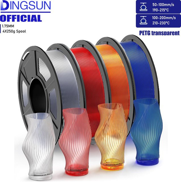 3D Maliang PETG-Filament für FDM-3D-Drucker, 1,75 mm, transparent blau - Bild 1