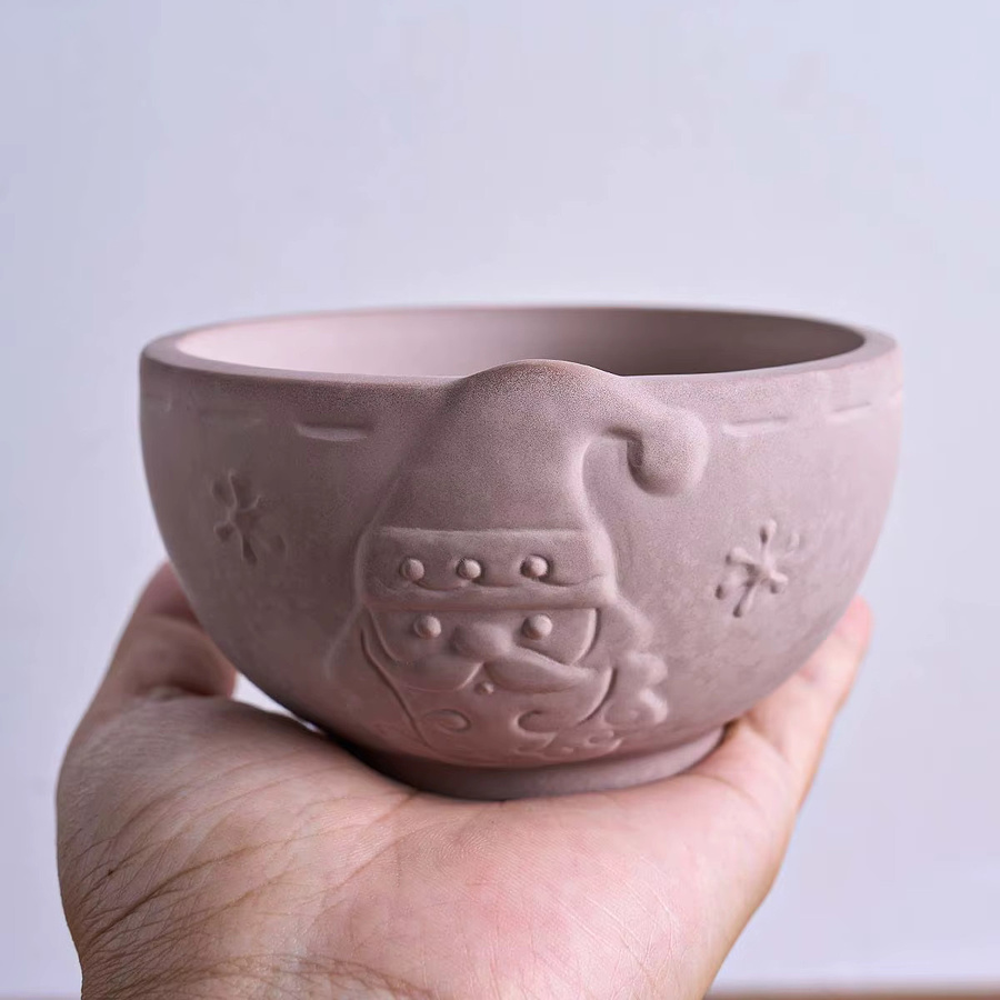 UDOCOOL Silikonform für runde Beton-Lagerschalen mit Santa Claus Relief für DIY Duftkerzen und Blumentöpfe, Weiß - Bild 4