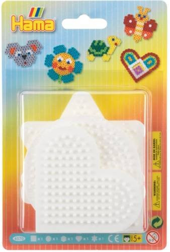 HAMA Bügelperlen Blister 5 Stiftplatten Stern Herz Kreis Quadrat Sechseck - Bild 1