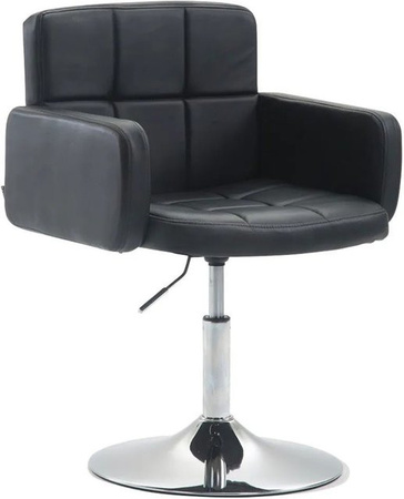 DELUKE Lounger Sessel RIYADH Clubsessel aus Kunstleder in Schwarz mit Metallgestell, B/T/H: 58 x 48 x 80 cm