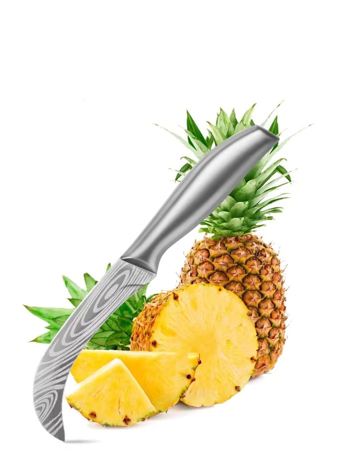 PLYS Multifunktionales Obstmesser aus Edelstahl mit Damastmuster in Silber - Bild 5