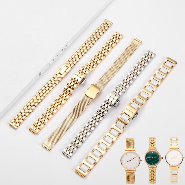 ZETHYDUM Uhrenarmband Milanaise, Edelstahl, Gold, Unisex - Bild 1