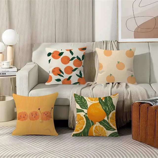 Orange Lovely Personalisierte Dekokissen mit floralem Naturdesign für Erwachsene, B/B/H: 45 x 45 x 45 cm - Bild 1