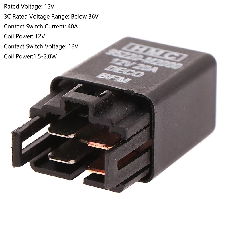 JINHF Universal Auto Relais 12 V 40A Blinkrelais Schwarz 4-Pin 95220-M2000 - Bild 2