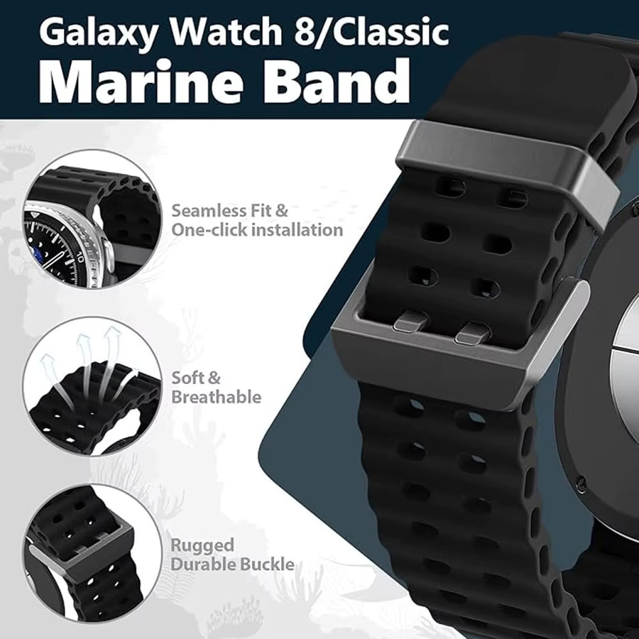 RMUTANE Uhrenarmband Silikon, Schwarz, Unisex - Bild 2