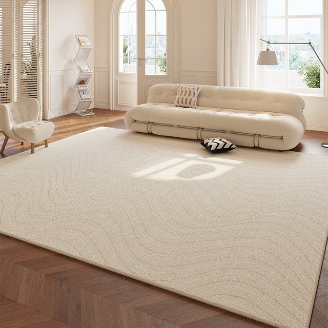 VIKAMA Moderner Minimalistischer Teppich in Beige, Schmutzabweisend und Maschinenwaschbar, Rechteckig - Bild 1