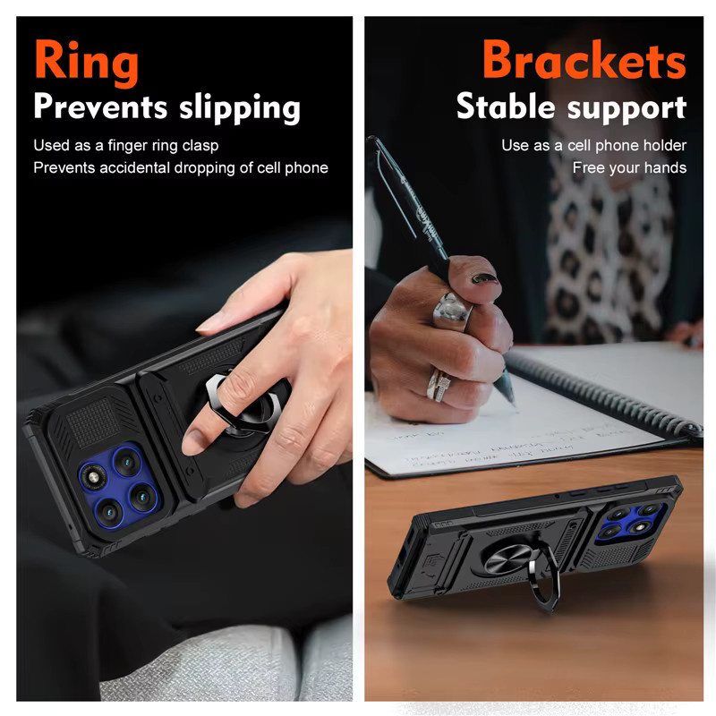 OTT-BOX Armor Case Magnetische Ringhalterung Stoßfeste Hülle für Motorola Moto G Play Power Stylus 2025 2026 Edge 60S 50 Pro Fusion Android in Schwarz oder Blau - Bild 5