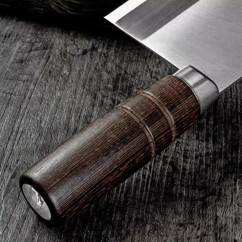 InLeung Küchenmesser Cleaver mit Holzgriff und scharfer Klinge in Silber - Bild 4