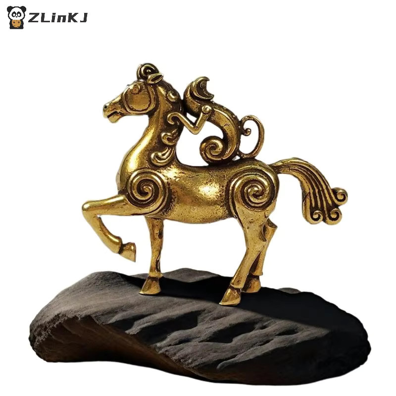 JETTING Pferdefigur aus Messing in Gold für Feng Shui und Desktop-Dekoration - Bild 3