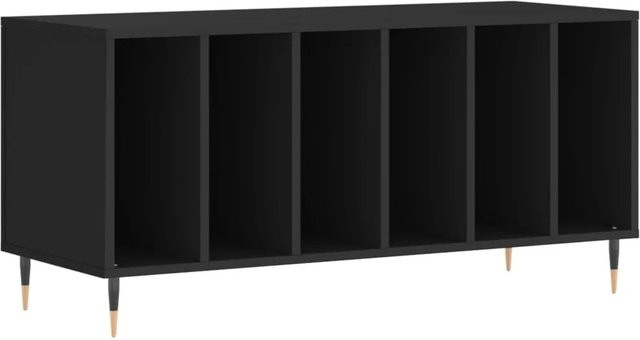 vidaXL Plattenschrank Schwarz aus Holzwerkstoff und Eisen mit industrieller Note, B/T/H: 100 x 38 x 48 cm - Bild 1